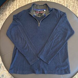 Robert Graham Mens Classic Fit 1/4 Zip Pullover Navy Size‎ L